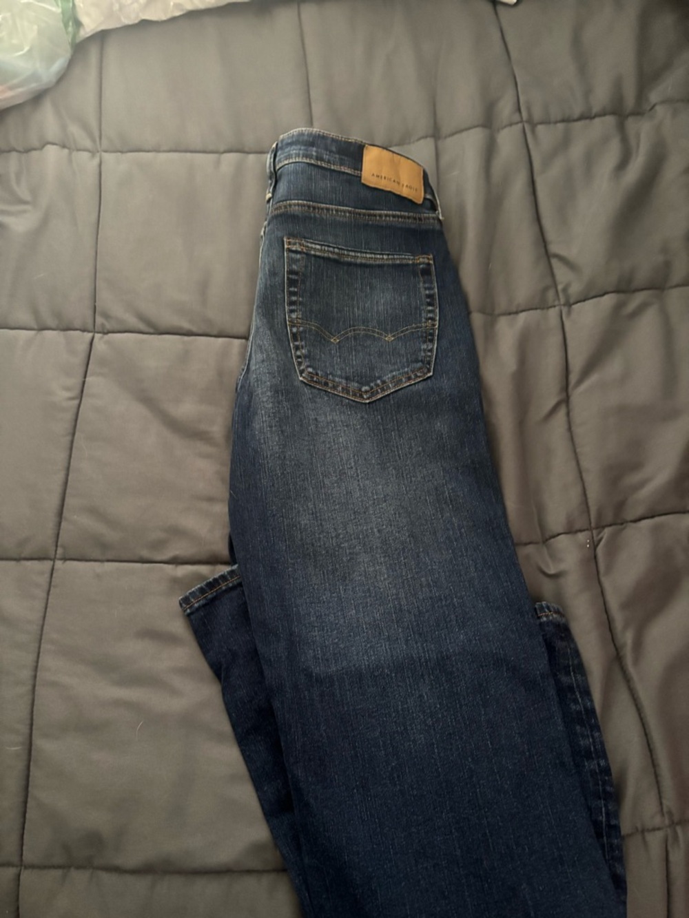 American Eagle Outfitters Men’s Slim Straight Jeans in Dark Denim Blue